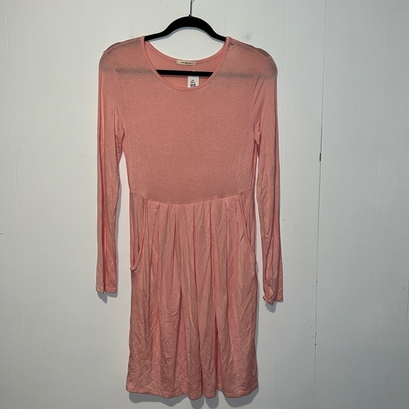 NWT 12pm by Mon Ami USA Long Sleeve Peach/Pink Knee Length Dress ZZ14 - Picture 1 of 4